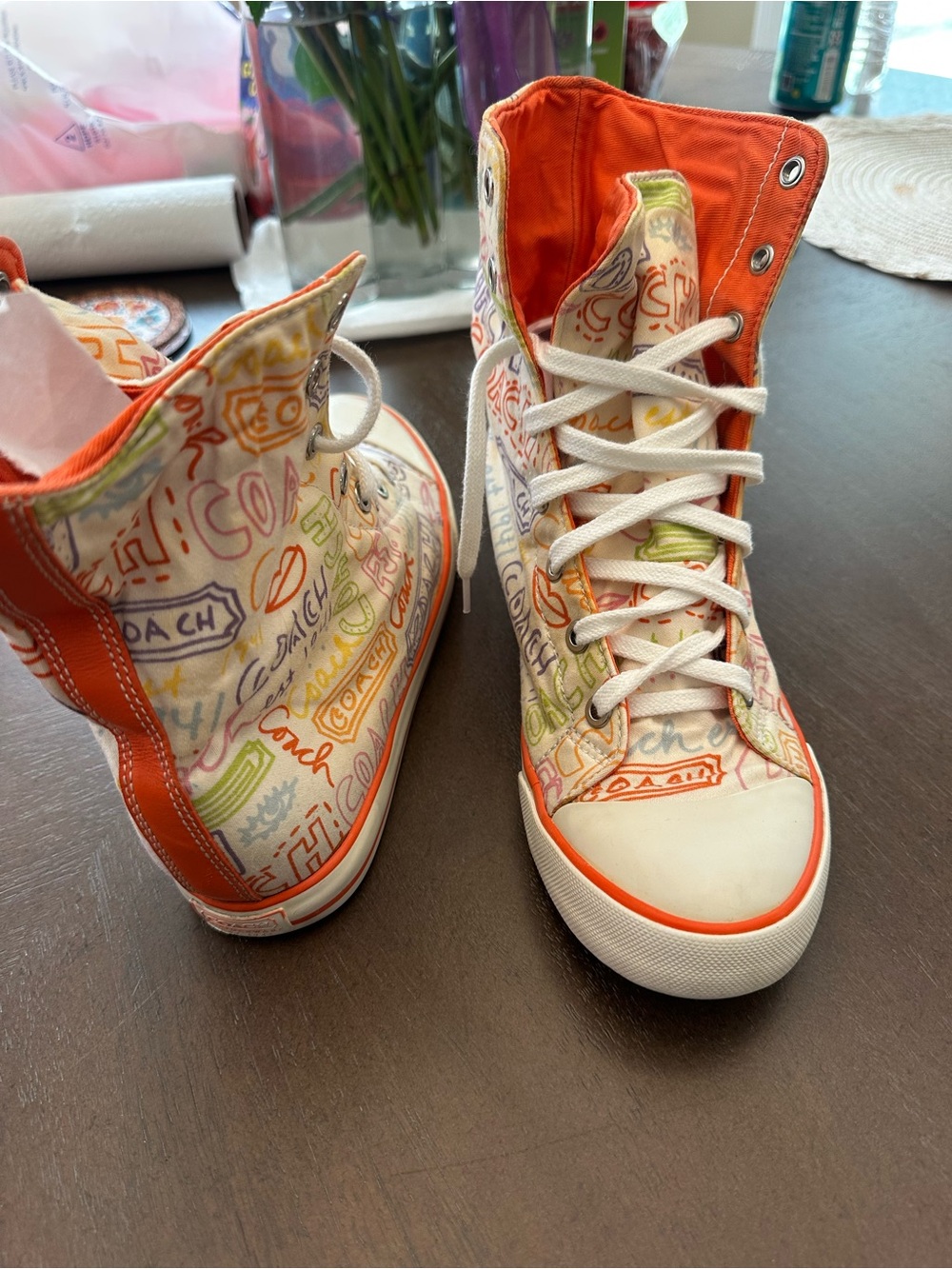 Coach Bonney Graffiti High-Top Sneakers size 7.5
